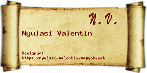 Nyulasi Valentin névjegykártya